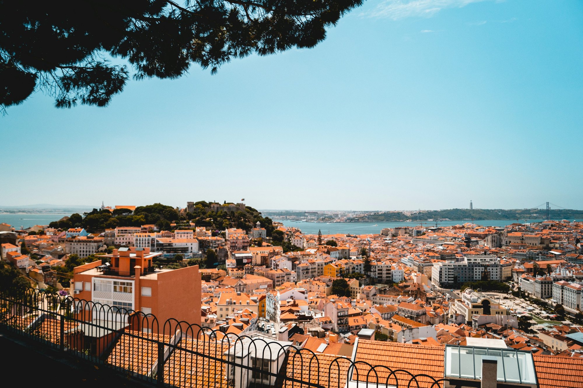 Lisbon's rooftops and cityscape in Portugal